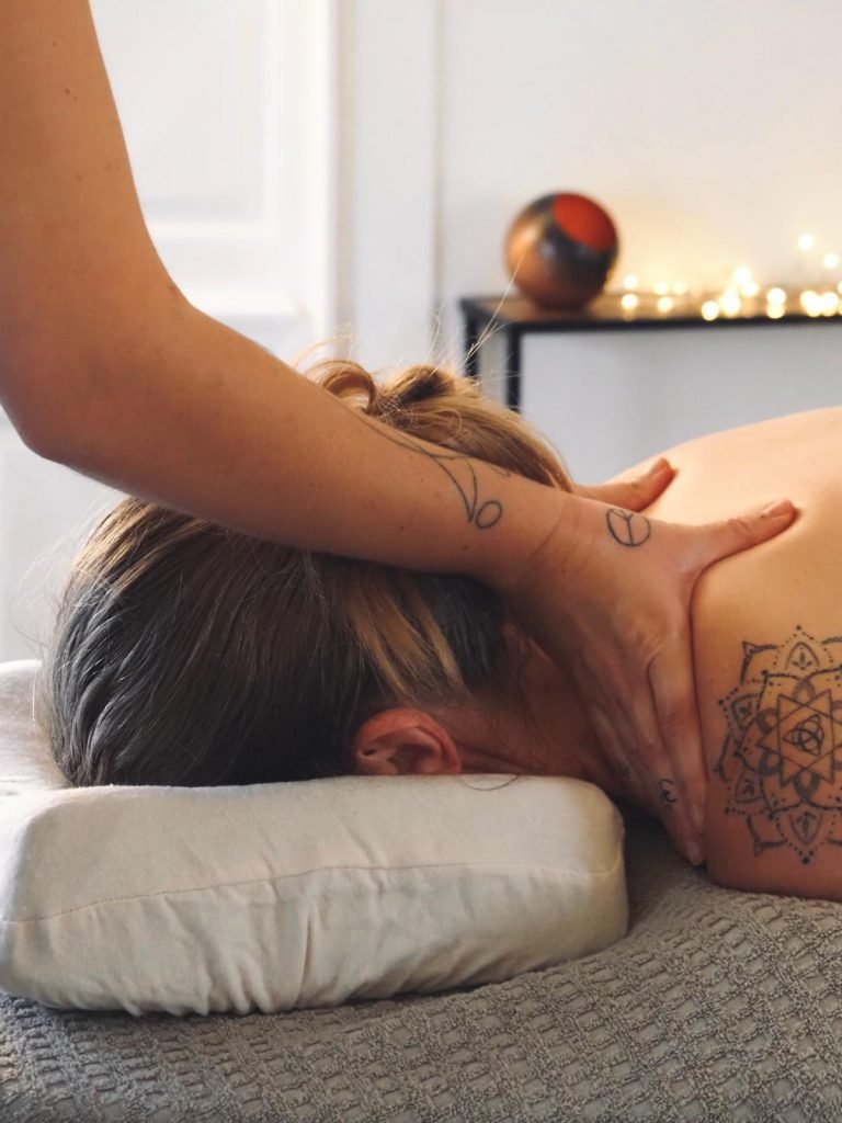 Emma Foster giving a holistic massage at Soma Wellbeing Centre, Norwich